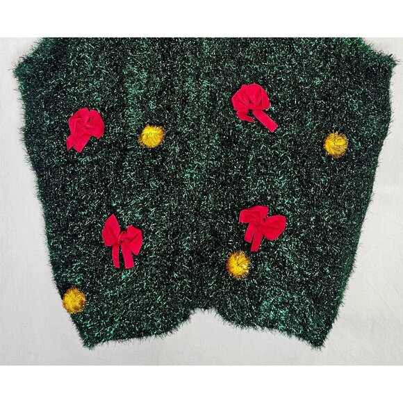 Blizzard Bay Men's Fuzzy Christmas Tree Ugly Christmas Sweater Vest Medium - Picture 4 of 8
